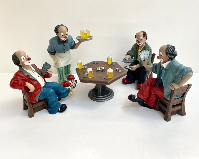 來自德國的迷人復古吉爾德小丑三名牌手和服務員領班 1990 年 - 花瓶/花器 - 石頭 多色