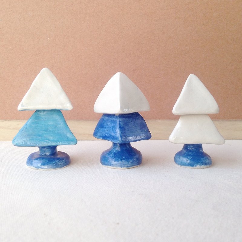 Mineral forest of trees - Christmas tree - Items for Display - Porcelain Blue