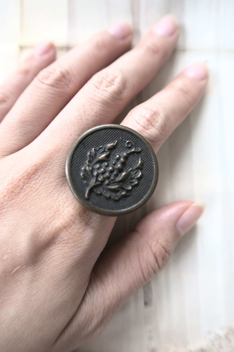 Plant morphology unique personality retro nostalgia gender neutral ring - General Rings - Other Metals Brown