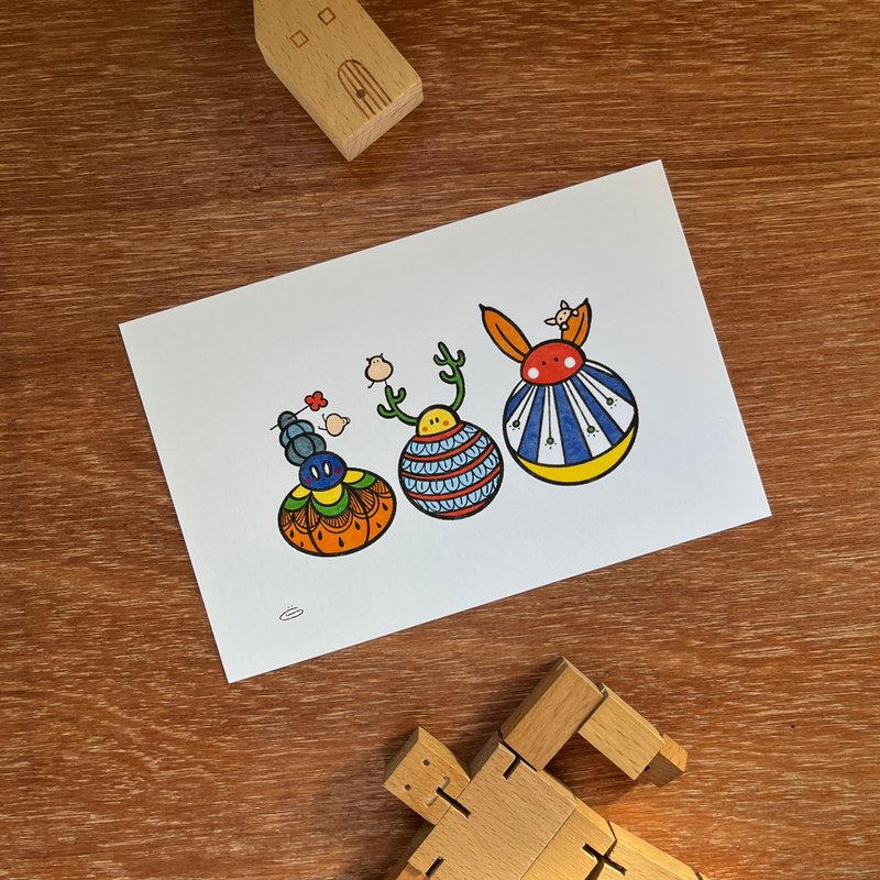 Postcard - Round Family size 4x6 inch - Cards & Postcards - Paper 