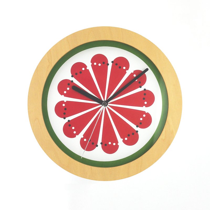 Sliced ​​watermelon flower clock - Clocks - Wood 