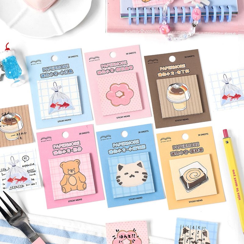 Papermore mini square series notebook decoration message note cute style small size sticky note - กระดาษโน้ต - กระดาษ 