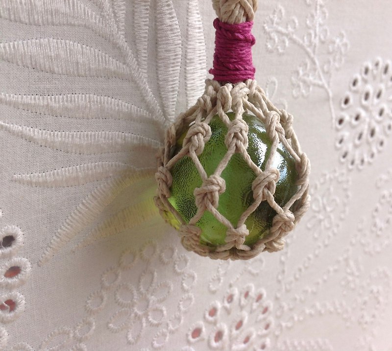 Olive Green Olive Green / Hair Lumber / Fishing Tennis Key Ring - Fishing Ball, Seaside - Items for Display - Cotton & Hemp 