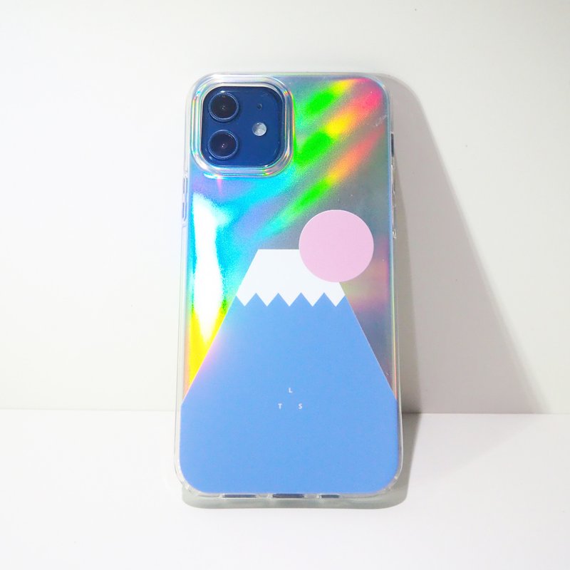 Graphic Print - Holographic Mirror Fuji Mount | Personalized Custom Phone case - เคส/ซองมือถือ - พลาสติก สึชมพู