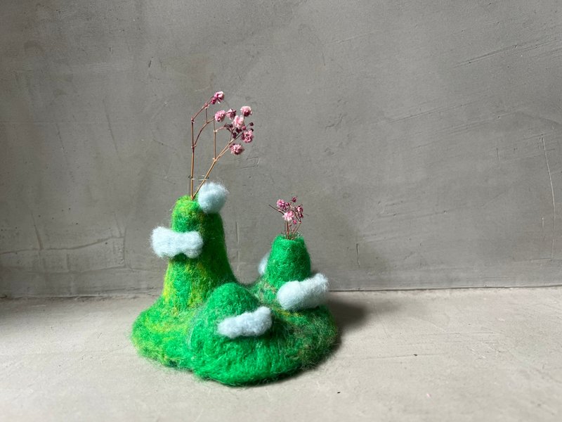 山中有雲花器 - 花瓶/花器 - 羊毛 綠色
