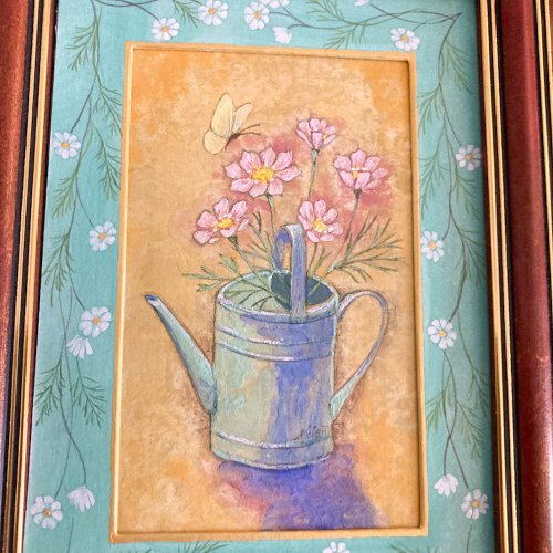 コスモスと蝶】-花 秋 原画 original painting - ショップ
