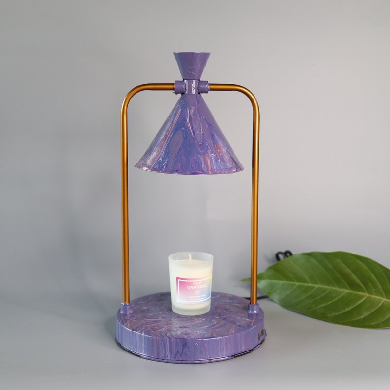 Fluid painting x melting Wax lamp [Xuanyu] / with scented candle - Candles & Candle Holders - Stainless Steel Purple