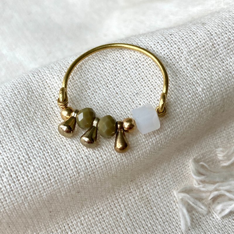 老林雜貨 | 焦糖QQ椰果戒指 - 戒指 - 其他金屬 金色