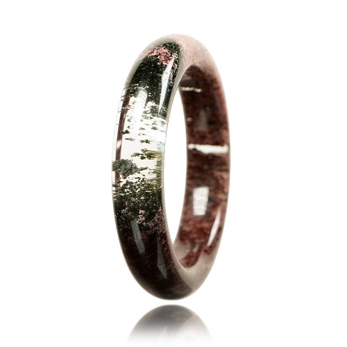 正佳珠寶 Gemsrich Jewelry 【正佳珠寶】綠幽靈 頂級極淨異象幽靈 內徑55.9mm 手圍17.5