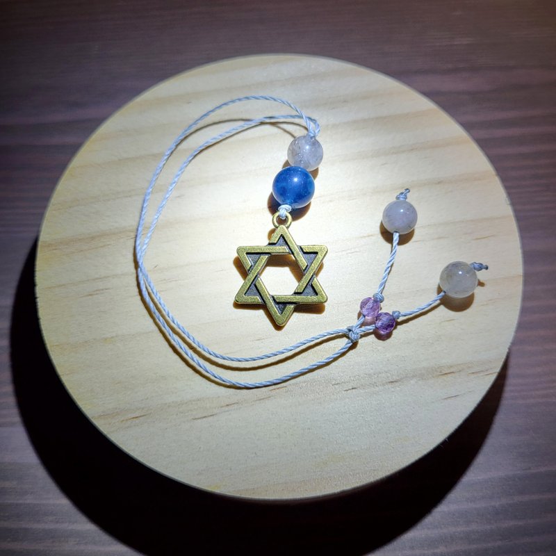 •White Magic Today•Hexagram with Shining Crystal Blue Phosphorus Bag Hanging/Pendant - Charms - Crystal Blue