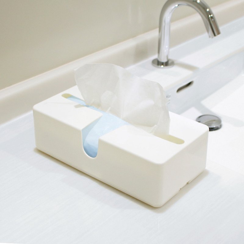 Japan OKA Cross Cache Type Toilet Paper/Tissue Tissue Box - Tissue Boxes - Plastic White