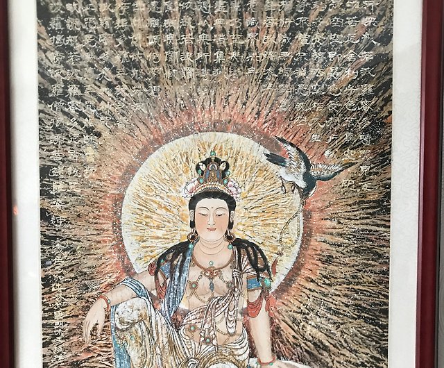 純手描きの工筆画、中国の伝絵、菩薩、サイズ：70X140CM B1015-