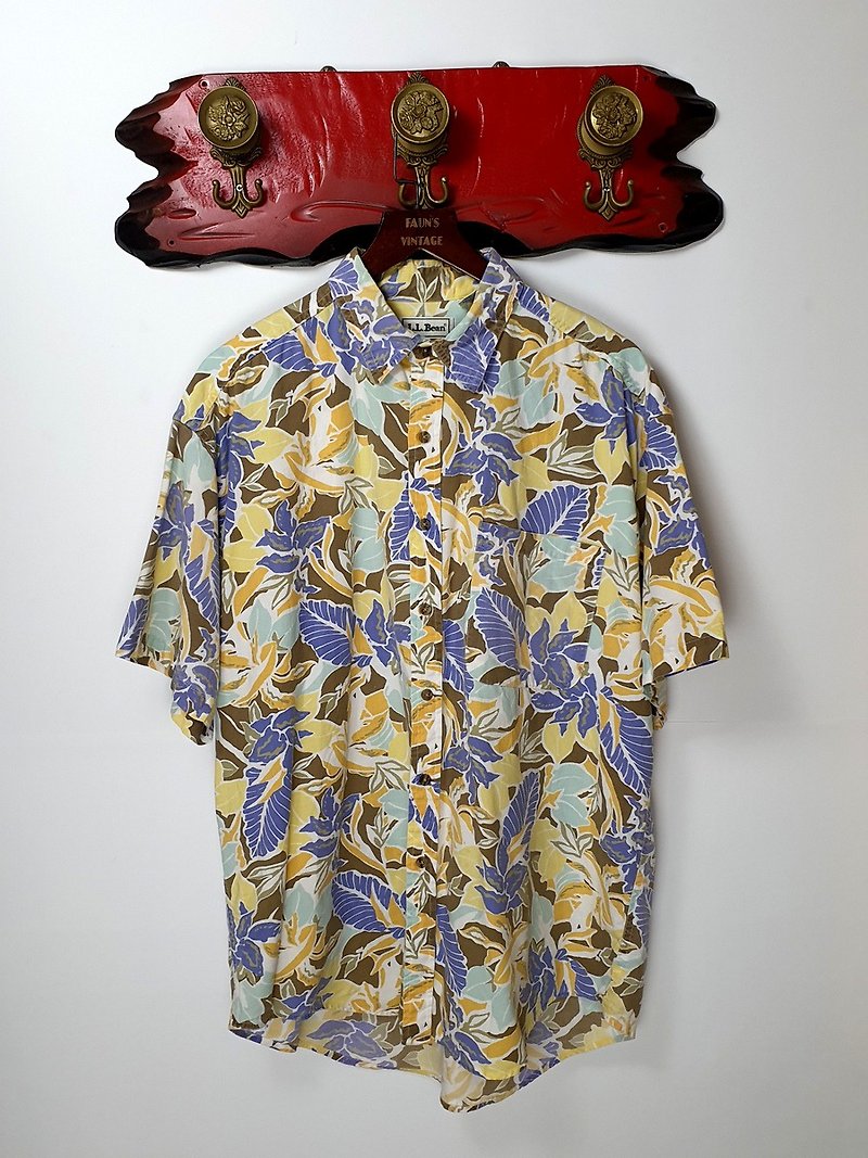 Little Turtle Gege - LLBEAN Tropical Jungle Auntie Shirt - Men's Shirts - Cotton & Hemp 