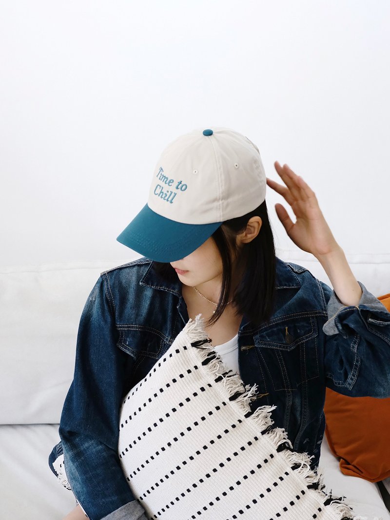 Pure cotton soft top brushed beige blue color baseball cap adjustable big head friendly unisex style - หมวก - ผ้าฝ้าย/ผ้าลินิน หลากหลายสี