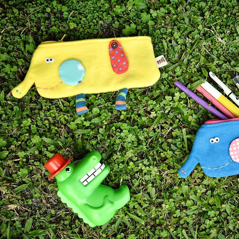 Elephant zipper pencil case - Pencil Cases - Cotton & Hemp Multicolor
