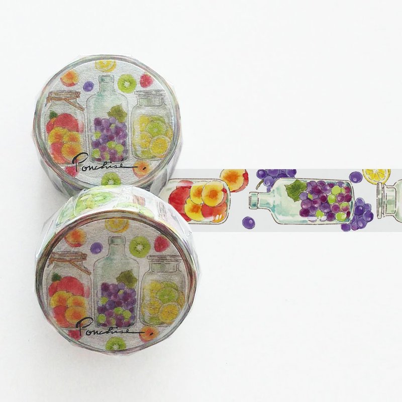 Bottled Fruit Masking Tape - Washi Tape - Paper Multicolor