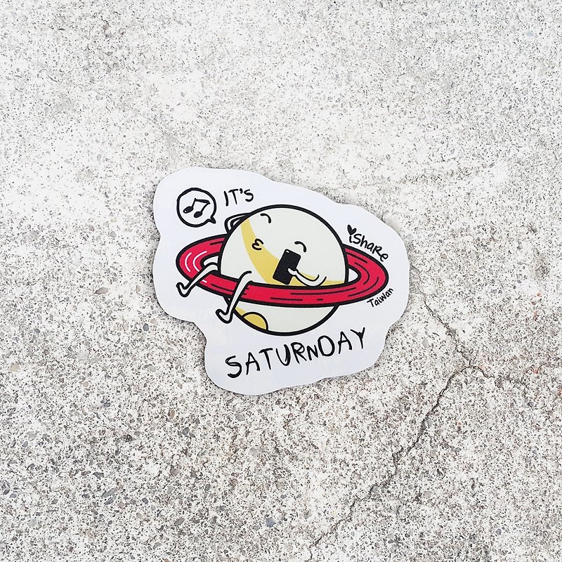 Waterproof stickers Saturn funny punches luggage stickers - สติกเกอร์ - กระดาษ หลากหลายสี