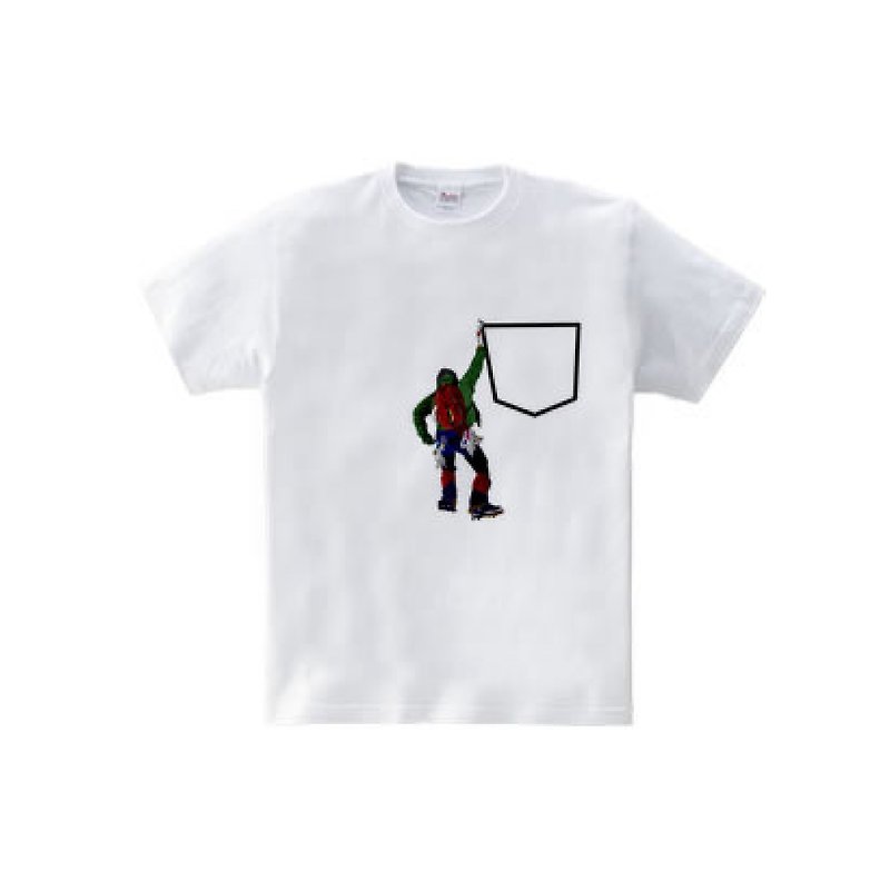 pocket climbing (5.6oz T-shirt) - สเวตเตอร์ผู้ชาย - กระดาษ ขาว