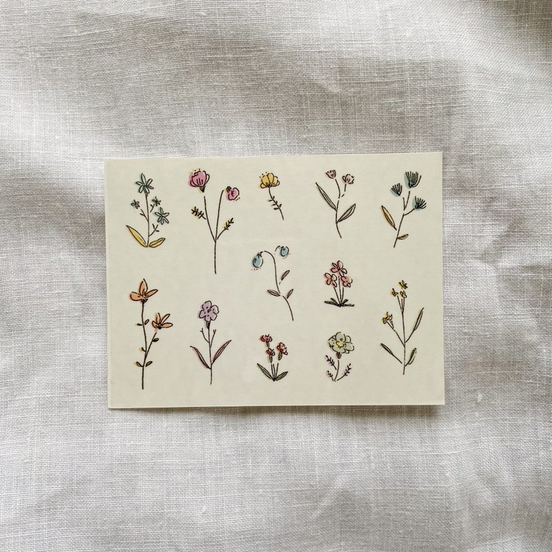 Wildflower 4 tattoo sticker color - Temporary Tattoos - Paper Multicolor