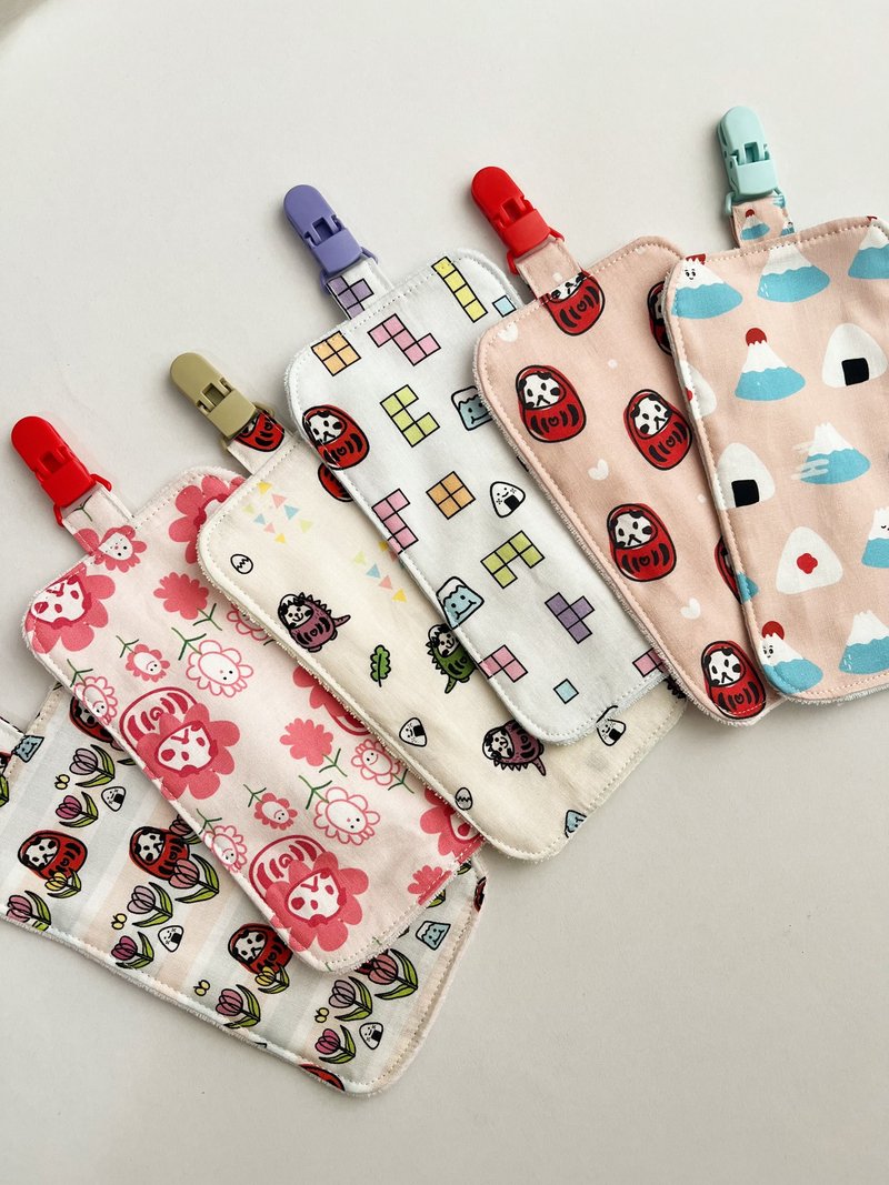 Mogumama design self-printed style-two clip-on handkerchiefs - ผ้าเช็ดหน้า - ผ้าฝ้าย/ผ้าลินิน หลากหลายสี