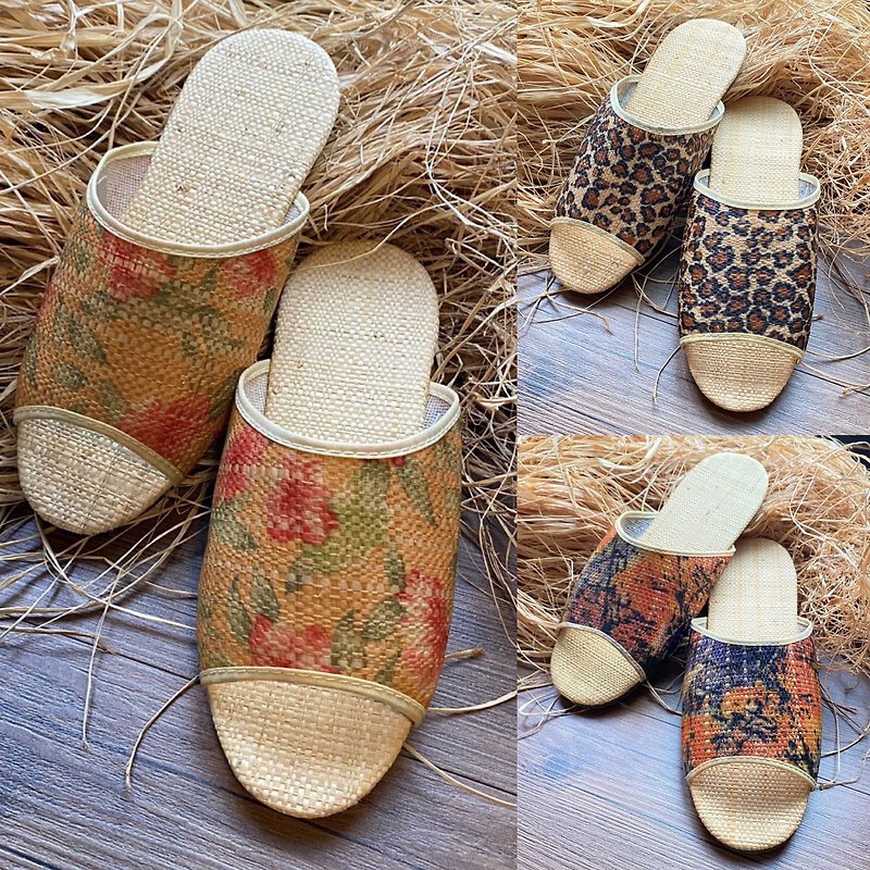 Natural Raffia Slippers - emotional - Other - Plants & Flowers Pink
