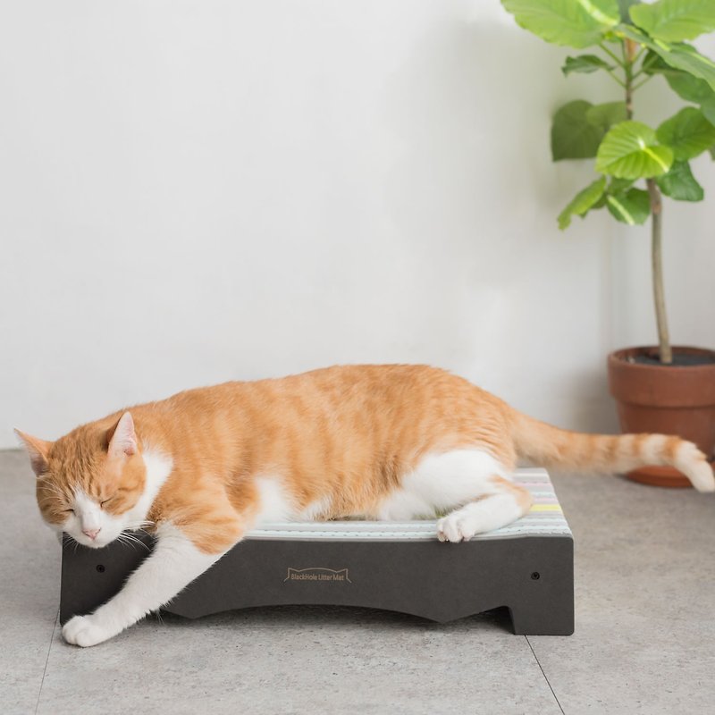 Disdain Cat Scratching Board-Cute Cat Model (Iron Gray) - Scratchers & Cat Furniture - Wood Red