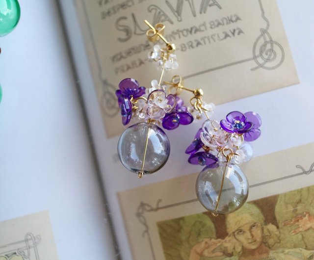 ガラスフラワーアクセサリー - ショップ Hachi ピアス・イヤリング