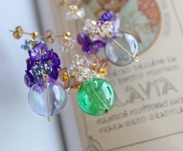 ガラスフラワーアクセサリー - ショップ Hachi ピアス・イヤリング