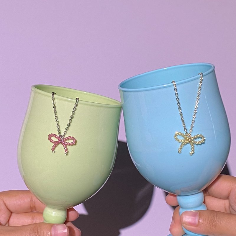 Necklace Baby bow in glass - 項鍊 - 銅/黃銅 金色