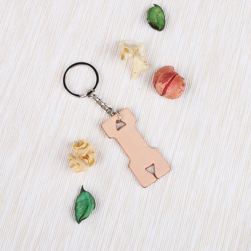 Vegetable tanned leather roll thread key ring - อื่นๆ - หนังแท้ สีนำ้ตาล