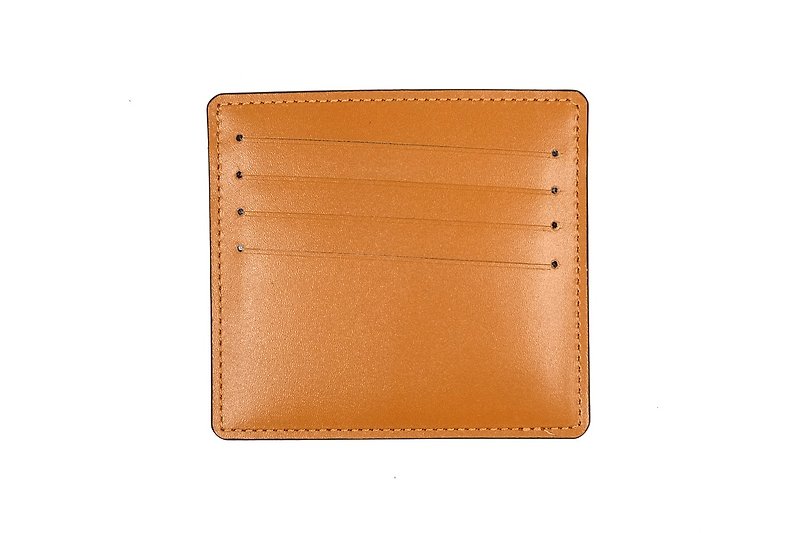 Handmade leather slim business card case / card holder (Tan) - ที่เก็บนามบัตร - หนังแท้ 