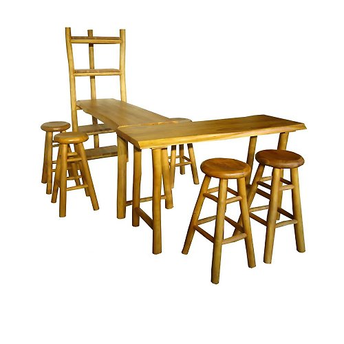 吉迪市 JatiLiving 【吉迪市100%全柚木家具】HYSS161A+C 柚木吧台桌+櫃 餐桌 置物櫃