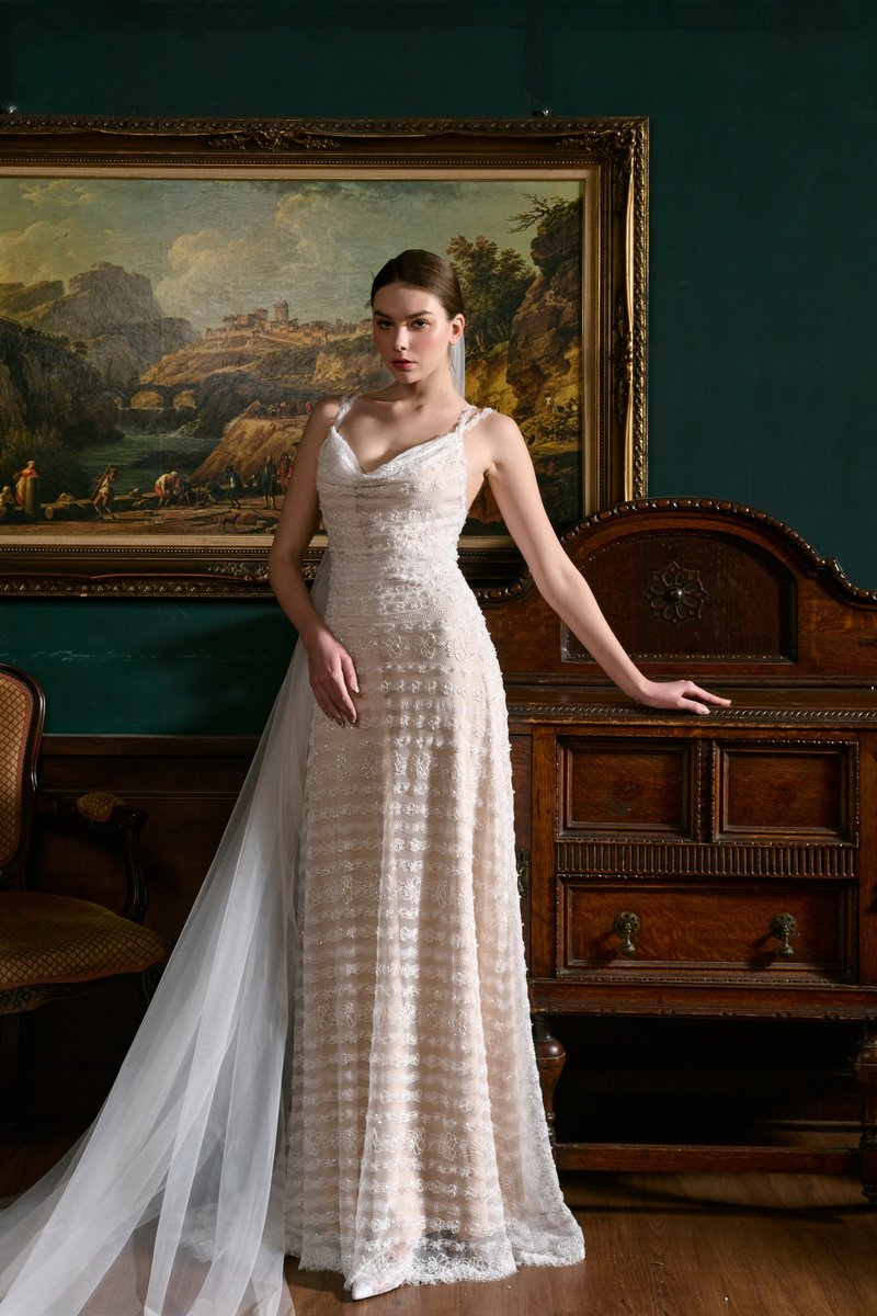 Pia Galaxy Two-Piece Lace Gown - One Piece Dresses - Other Materials White