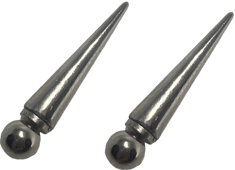 spike cone 2pc fake piercing barbell set CARTILAGE PIERCING MAGNET TYPE - Earrings & Clip-ons - Plastic Silver