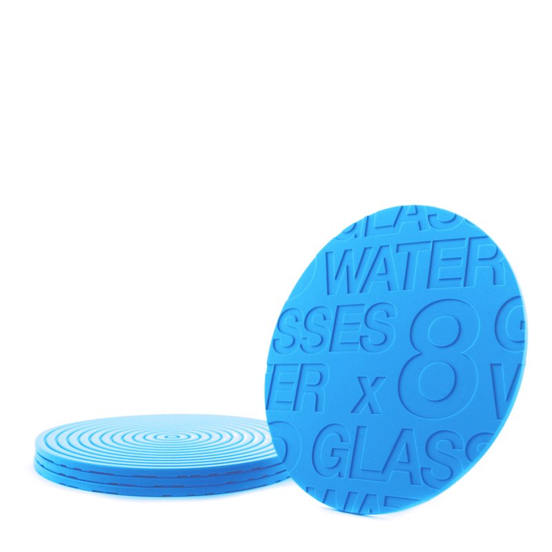 Water x 8 Coaster - Coasters - Silicone Blue