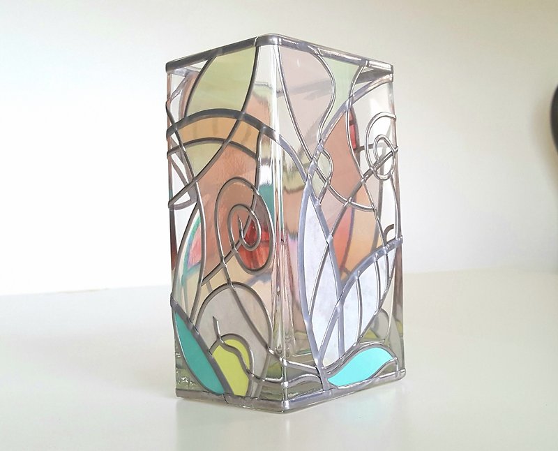 Glass Art Vase Rectangle 　Florence - Pottery & Ceramics - Glass Multicolor
