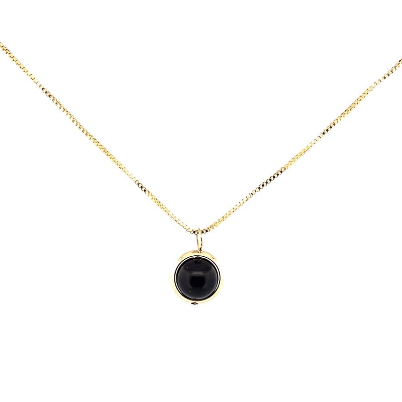 MONTAGNE Sphere Clavicle Chain Obsidian Glacier - Collar Necklaces - Crystal Black