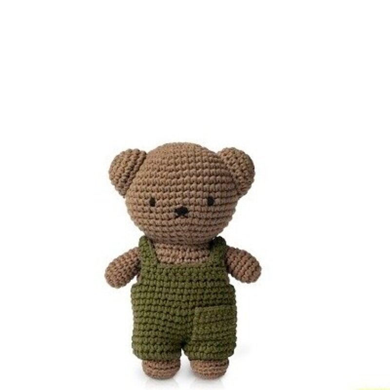 手工製boris小熊【綠色森林褲裝】 - 寶寶/兒童玩具/玩偶 - 棉．麻 多色