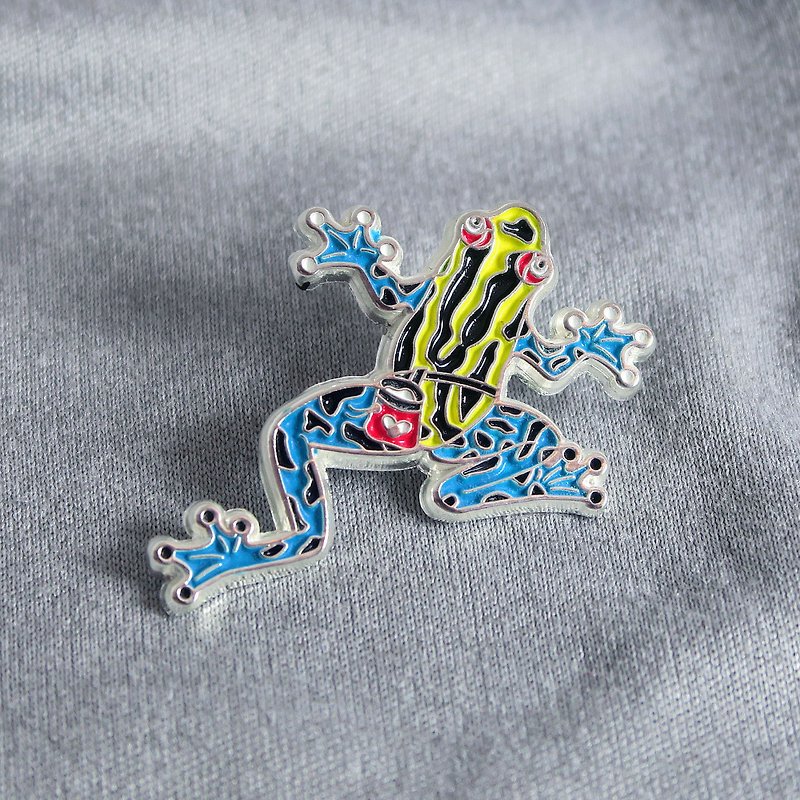 Sticky Froggy Enamel Pin – Gift for Climbers and Boulderers – 攀岩針 – 등반 クライミング