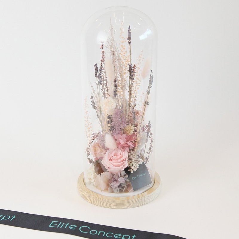 Purity/glass bell jar preserved flowers - ตกแต่งต้นไม้ - พืช/ดอกไม้ สึชมพู