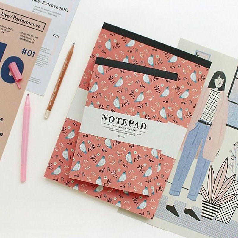 indigo Liulin wind note paper S (small) - Fenju (pigeon), IDG09182 - Sticky Notes & Notepads - Paper Pink