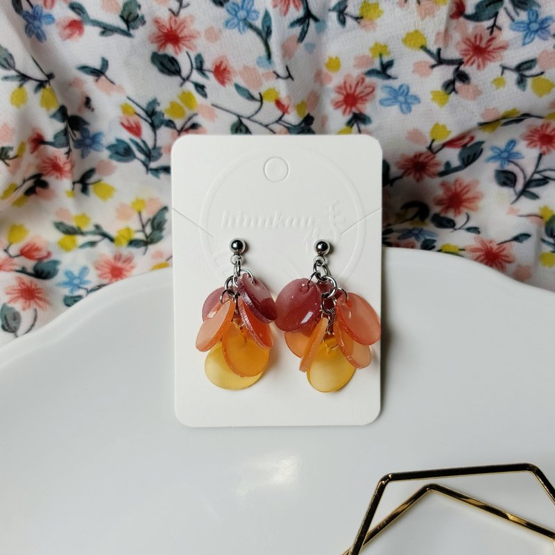 蘋果西打 童趣 手繪熱縮片 耳環 - 耳環/耳夾/耳骨夾 - 不鏽鋼 多色