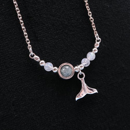 LUMOS 手工輕珠寶 愛情海的傳說 / 純銀月光石人魚項鍊