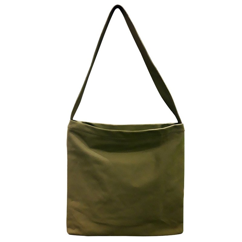 超大時髦購物包 / Shoppint Bag / L / 軍綠色 - 側背包/斜背包 - 棉．麻 綠色