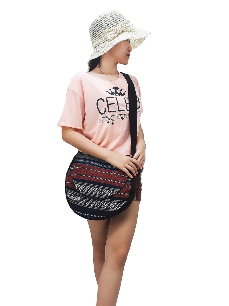 Handmade bag Woven Cotton Bag Women bag Shoulder bag Crossbody Bag Colorful - 其他 - 棉．麻 紅色