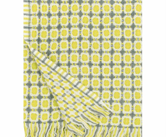 Corona wool blanket (mustard yellow) - Shop Lapuan Kankurit