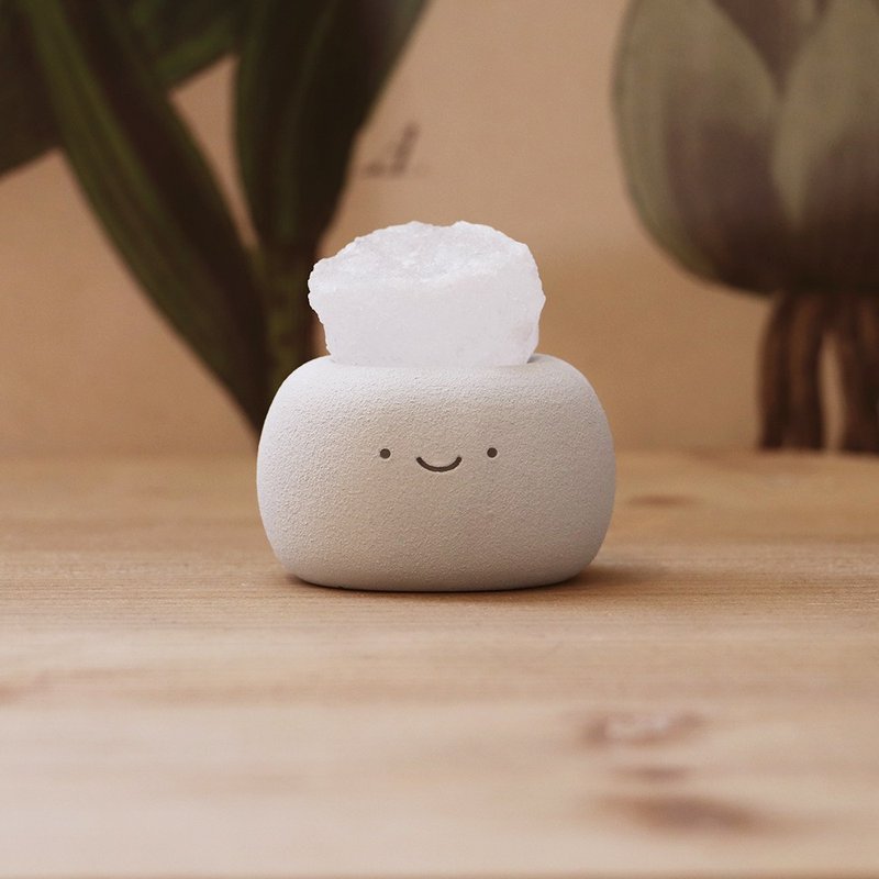 笑笑 小久淘 I 橢圓 岩鹽水泥器皿 - 擺飾/家飾品 - 其他材質 灰色
