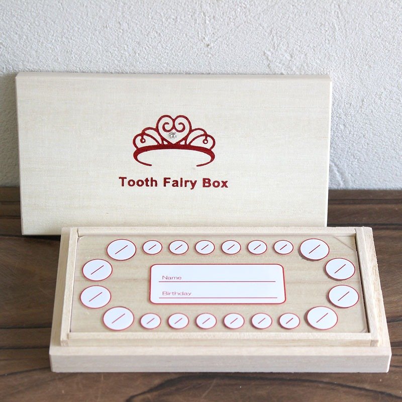 Breast tooth box High quality Child's teeth kiri Type_tiara red - ของขวัญวันครบรอบ - ไม้ 