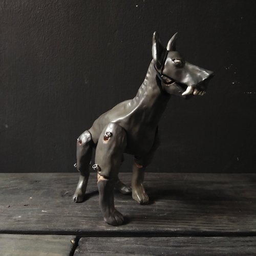 黑暗不足地獄商店 地獄犬 (高21.5cm 手工公仔 陶偶 設計師玩具 關節陶偶)