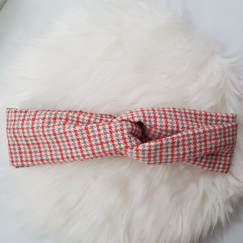 MIX 小紅帽 毛料款 交叉髮帶/髮飾 - 髮夾/髮圈 - 棉．麻 紅色